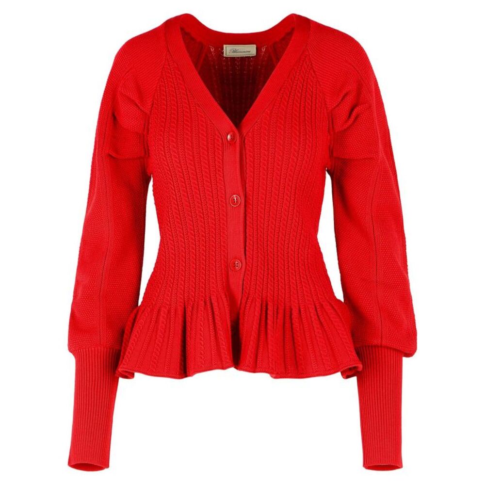 Blumarine Red Knit Cardigan Women